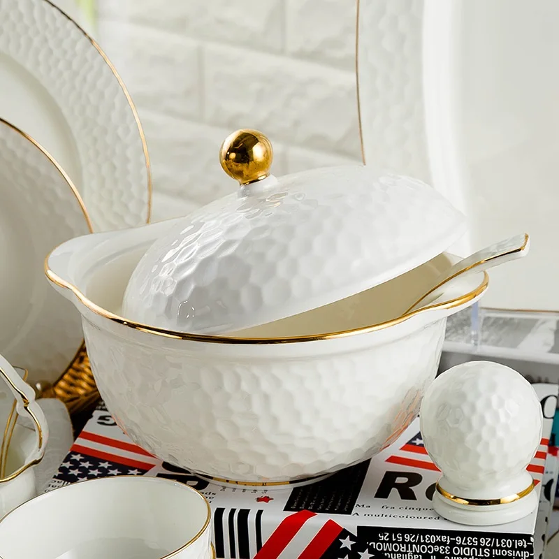 Фарфоровая посуда Jingdezhen фарфоровая чаши керамические тарелки 60 шт. кубик воды