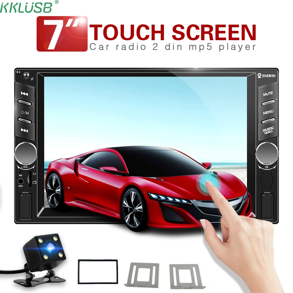 2 Din 6 ''дюймовый ЖК сенсорный экран 12 В Автомагнитола bluetooth Поддержка камеры