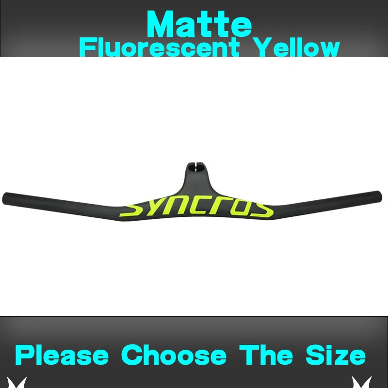 Black Yellow Matte Syn Custom Champion MTB велосипедный стояк-17 градусов однообразный Интегрированный руль со стволом 3 к черный матовый углеродный MTB руль - Цвет: Black Yellow Matte