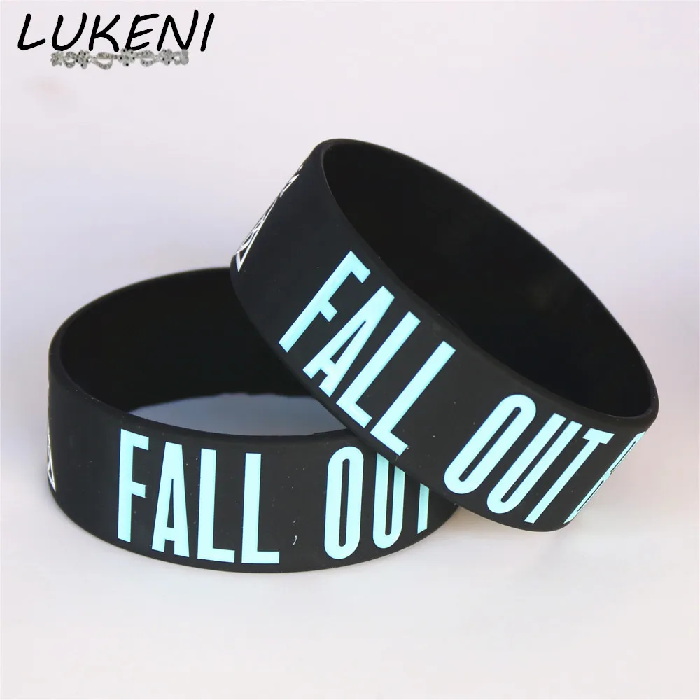 

1PC Fall Out Boy Rock Style Band Silicone Wristbands for Music Fans Wide Black Bracelets&Bangles Women Men Jewelry Gift SH104