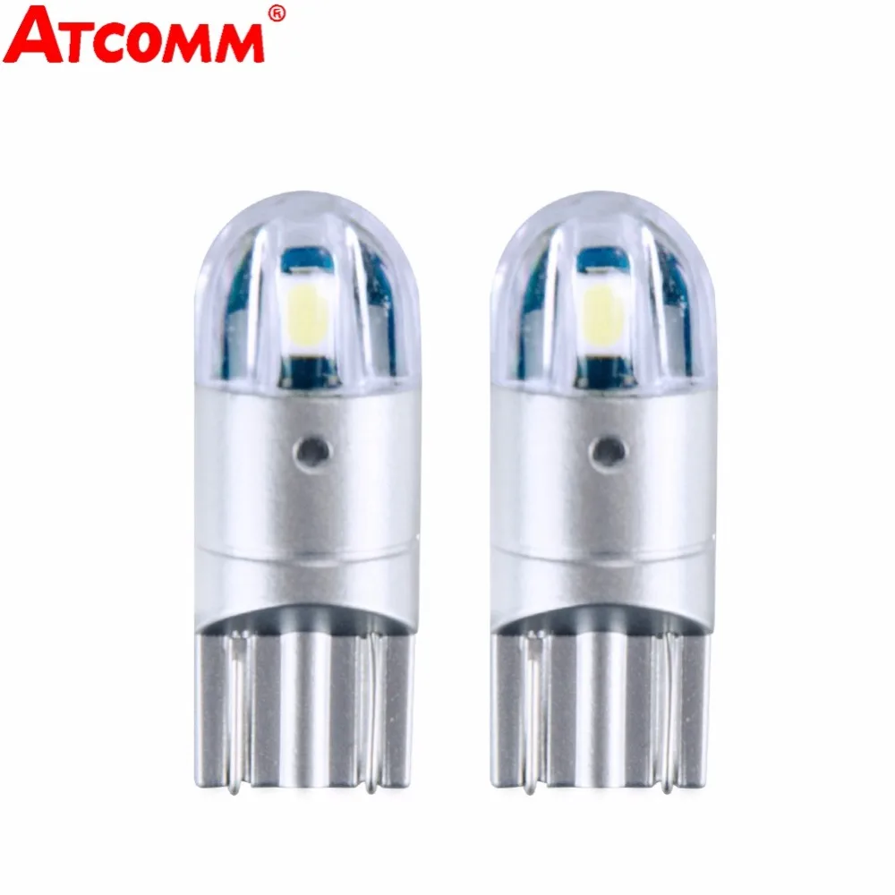 ATcomm 2 шт. T10 Светодиодные лампы W5W 168 194 LED Canbus 3030 SMD COB 6000K 12V автомобильный интерьер