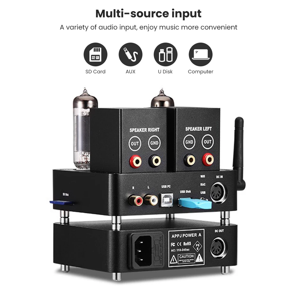 Ламповый усилитель AIYIMA PA1601A 6J1 6P14 профессиональный ламповый Hi-Fi стерео мощности