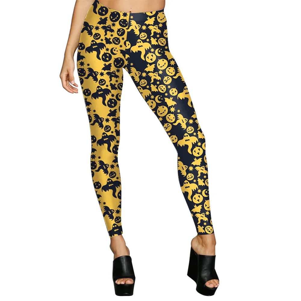 Для женщин s Хэллоуин дом с привидениями тыквы Фонари леггинсы Горячая femme Тонкий