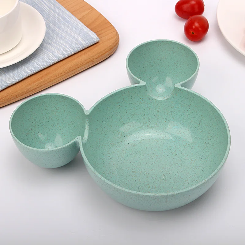 Solid Feeding Baby Bowl BPA Free Mickey Wheat Straw Dishes Children 's Rice | Мать и ребенок