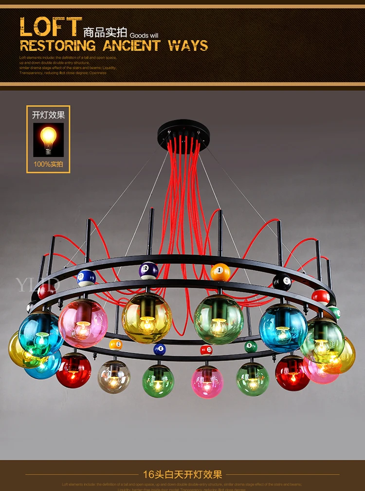 Industrial wind pendant lamp magic bean creative clothing shop cyber cafe bar theme coffee color light ZA428437 | Лампы и освещение