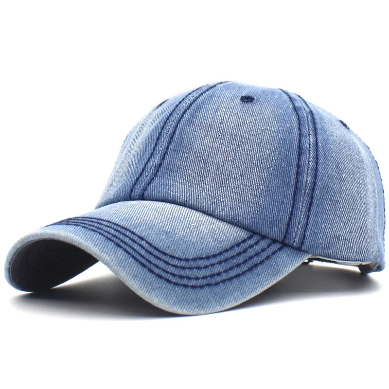 blue 3 Ditpossible мыть хлопок бейсболки для женщин для мужчин летняя уличная casquette джинсы синий шапки снепбеки - Цвет: blue 3