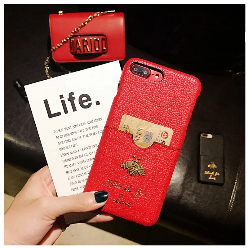3D fashion case for iphone X XR XS Max Metallic brand Classic Honey Bee hard cases 6 6s Plus 7 8 plus phone cover |
