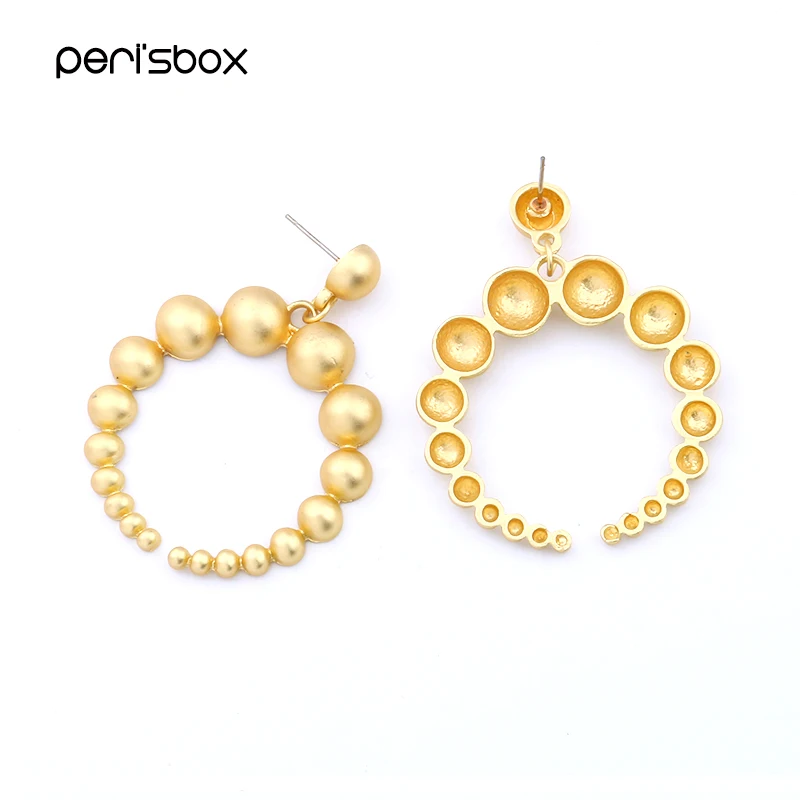 Серьги-гвоздики Peri'sBox в стиле бохо с полумесяцем золотого цвета женские