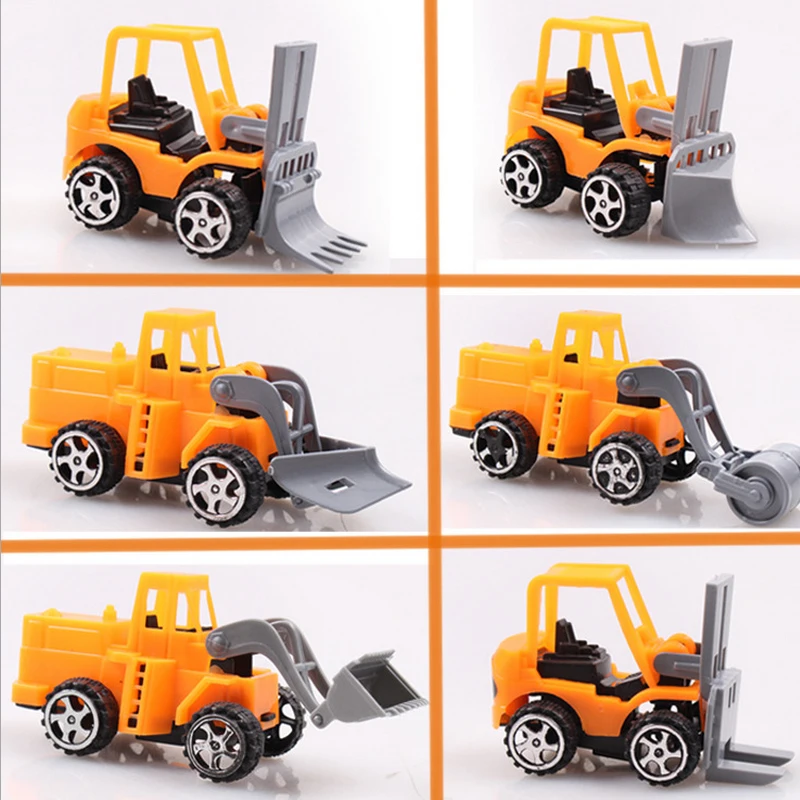 

6pcs/set Cake topper decoration engineering plastic car excavator roller car cake decoration doll