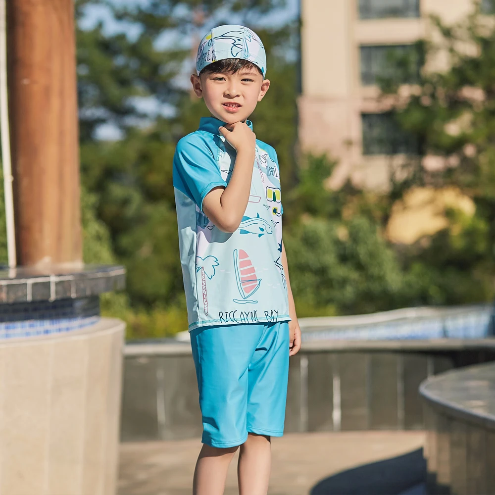 Новое поступление обновленная купальный костюм для мальчиков 2 предмета в