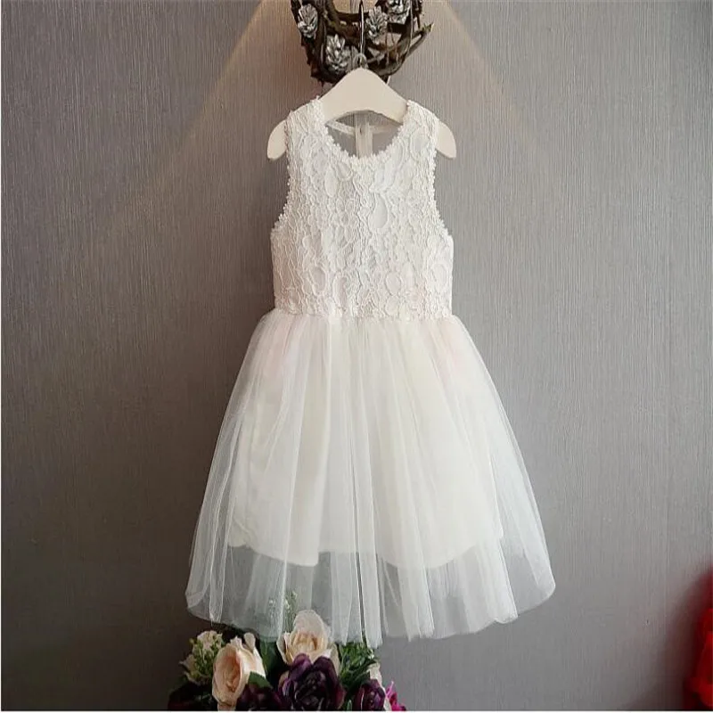Кружевное платье с цветочным принтом для девочек элегантное детское подружки