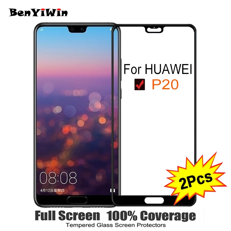 2PCS Full Cover Screen Protector Tempered Glass For Huawei P20 5.50" 9H Protective glass For p20 EML L09 L22 L29 AL00 Film Case