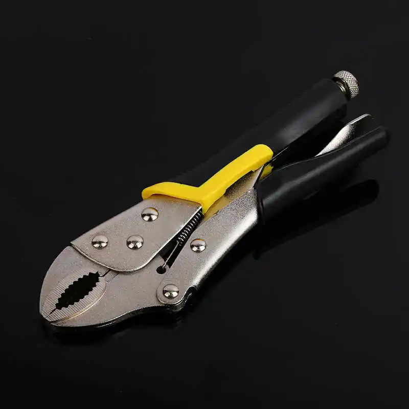 Plastic Handle 10 дюймов плоскогубцы тыквы рот Прямой челюсти замок моль плоскогубцы углерода Сталь износостойкие тиски захват-Зажим 250 мм ручные инструменты - Цвет: Plastic Handle