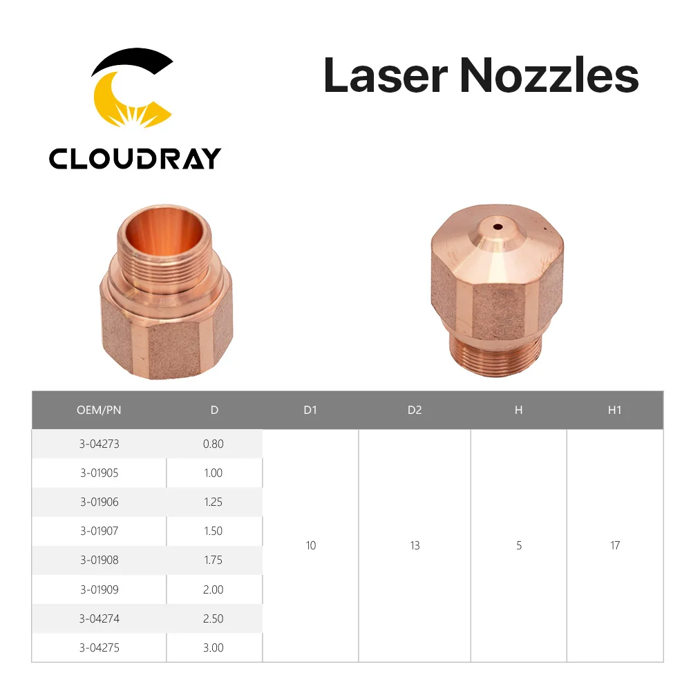 Cloudray лазерные насадки слой диам. 28 мм Калибр 1,0-3,0 для OEM Bystronic волоконная Лазерная режущая головка 10 шт./лот