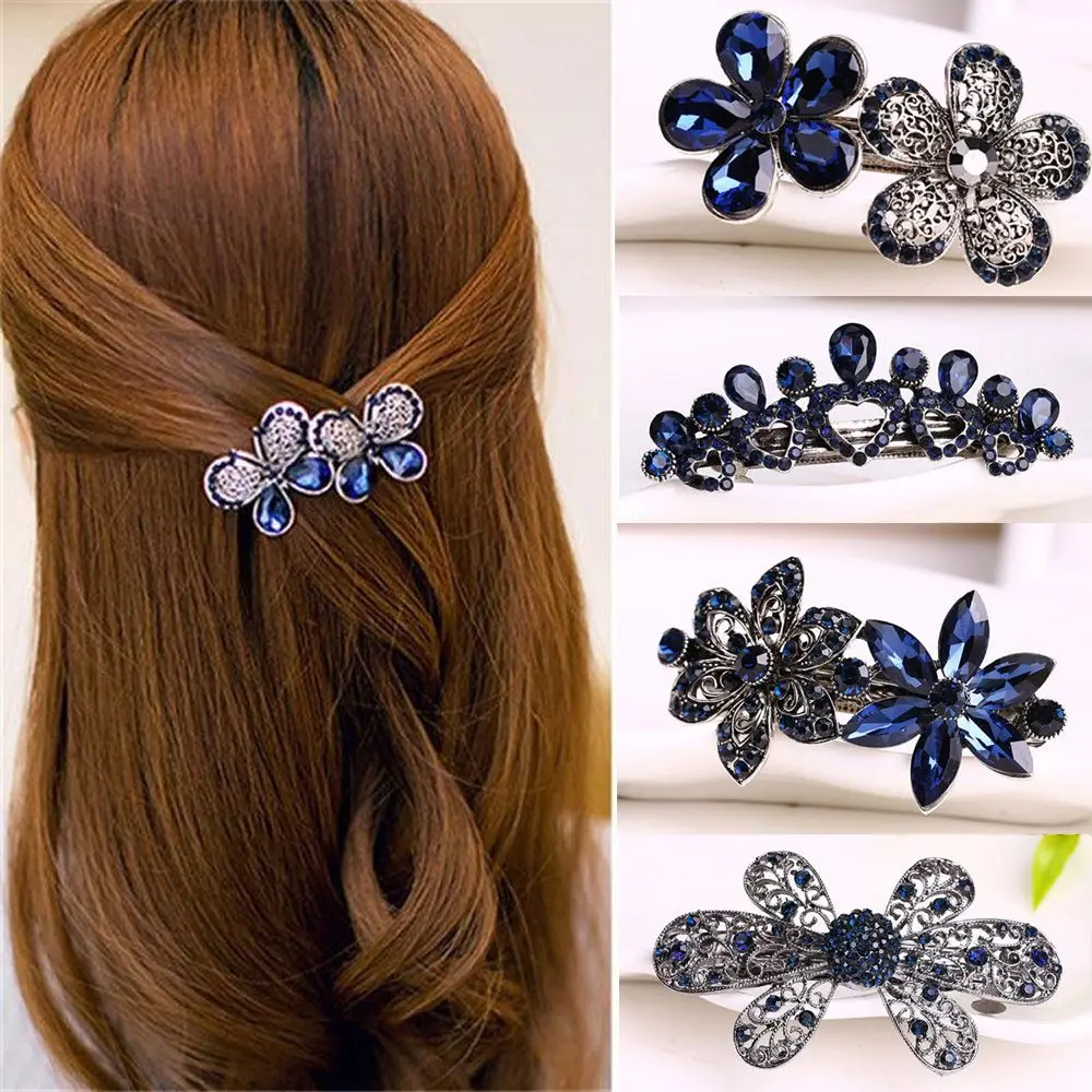 

1PC Metals Crystal Hair Clips Rhinestone Flower Hair Pins Bow Knot Barrette Butterfly Hairgrips Women Girl Hair Styling Tool