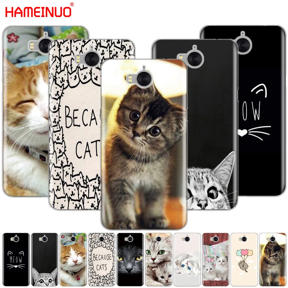 HAMEINUO Чехол для мобильного телефона с милой кошкой и котом huawei honor 3C 4A 4X 4C 5X 6 7 8 Y3 Y5 Y6