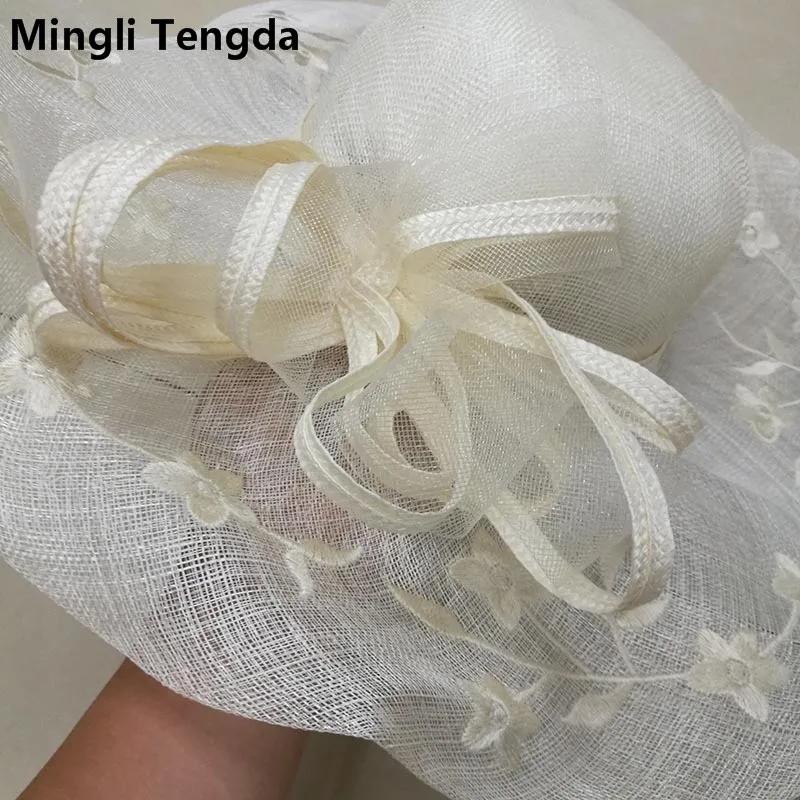 Mingli Tengda Свадебная шляпа с черными перьями необычная Тиара для невесты льняная