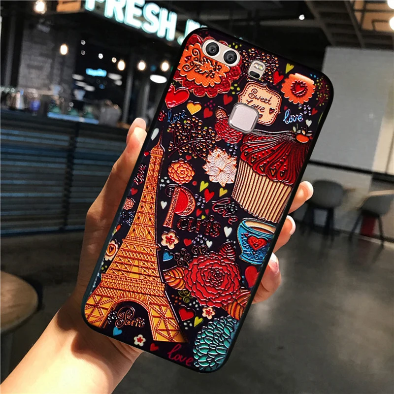 YonLinTan coque, чехол, чехол для huawei p9 p 9, Роскошный чехол для телефона, милый чехол s 3d etui, аксессуары с блестками - Цвет: three