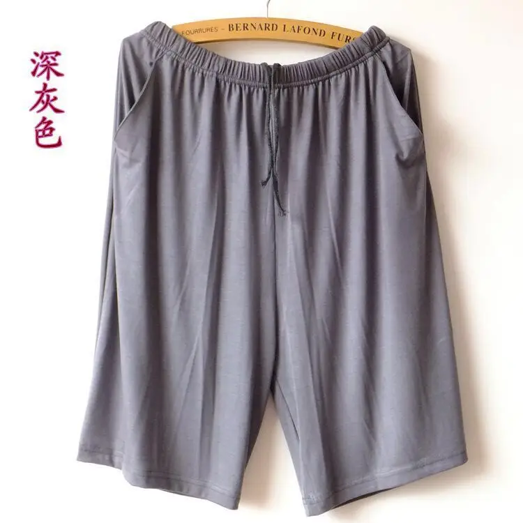 Deep grey XL-XXXXL Мужская пижама и брюки из хлопка дома нижнее белье Модные шорты Летняя Ночная рубашка Штаны для отдыха повседневные пляжные штаны - Color: Deep grey
