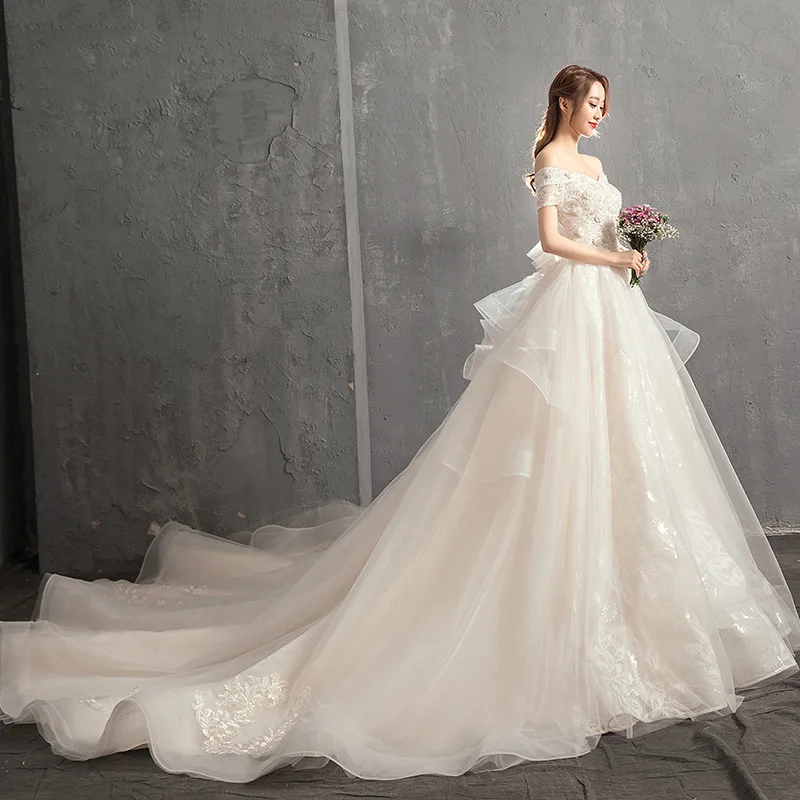 2020 Vestido De Novias Mrs Win бальное платье принцессы с вырезом лодочкой роскошное Mariee Grande