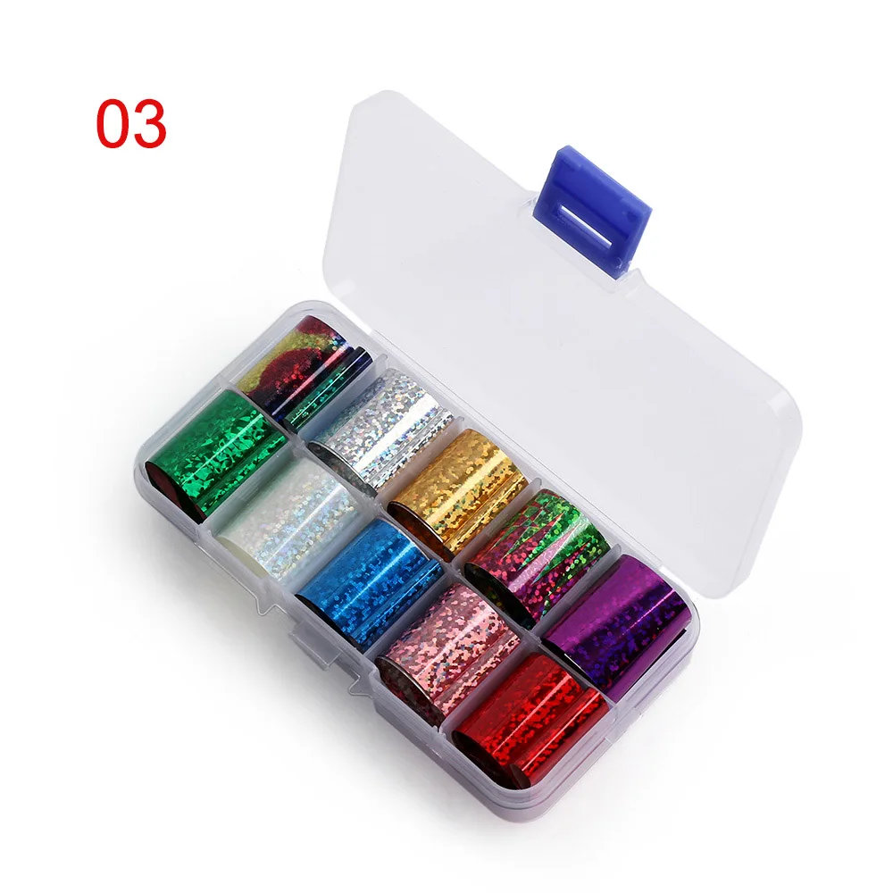12 шт./кор. звездное небо фон для ногтей Nail Art конструкции передачи Стикеры s Наклейка в стиле разбитого стекла для ногтей Стикеры DIY Типсы для маникюра Декор - Цвет: 03