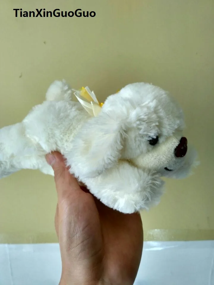 

about 24cm white lying dog plush toy soft doll baby toy birthday gift b1839