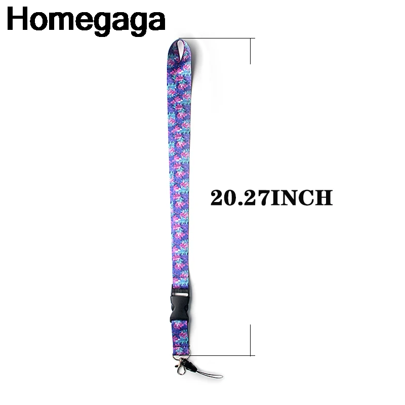 Homegaga ремешки с фиолетовыми цветами и листьями для шеи идентификационный значок