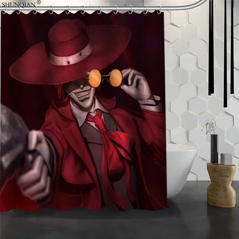 

New Hellsing Custom Shower Curtain Waterproof Fabric Bath Curtain 180X200cm165X180cm Polyester Fabric Bathroom Curtain