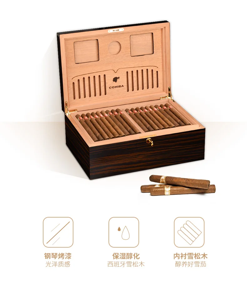 CIGARLOONG COHIBA сигарный ящик из твердой древесины увлажняющий ящик шкаф большой емкости двухслойный сигары Humidor деревянный ящик CC-0044