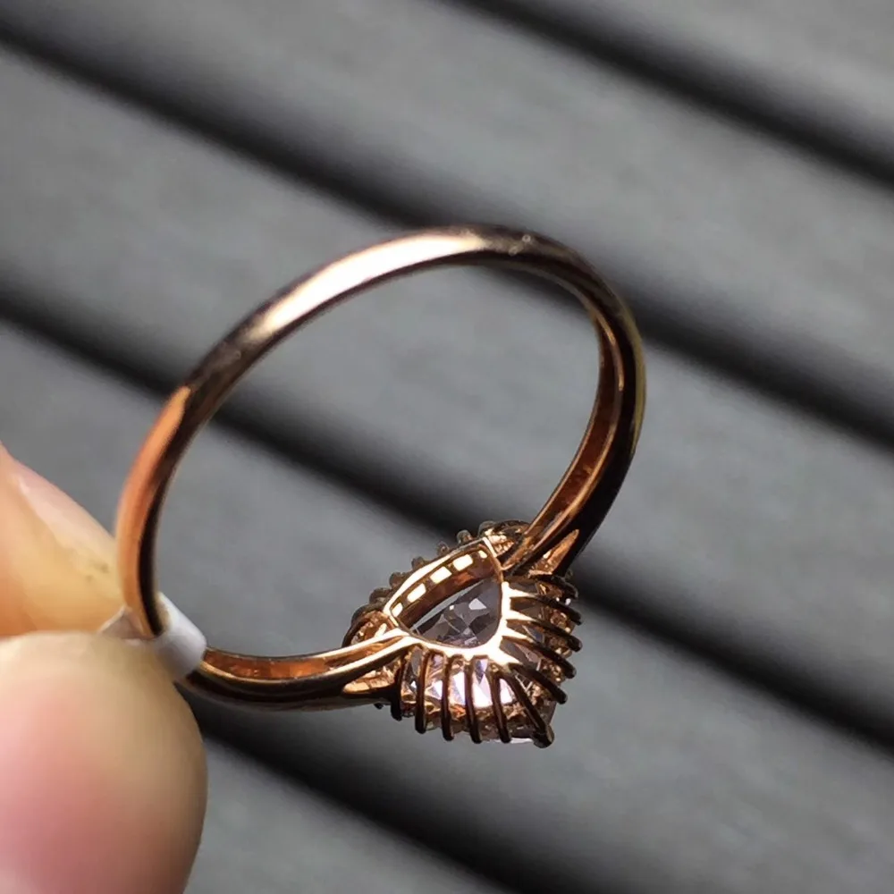 Fine Jewelry индивидуальные Реальные 18 К розовое золото натуральный розовый берилл гелиодор морганит ювелирных камней для женщин Изысканные кольца