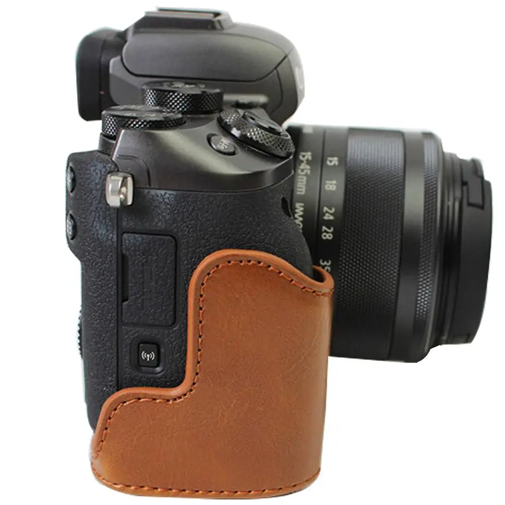 Pu кожаный чехол для цифровой камеры сумка с плечевым ремнем Canon EOS M50 M5 EF M 15 45 мм