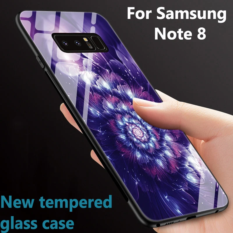 Чехол из закаленного стекла для Samsung Note 8 задняя крышка Galaxy Note8 модные зеркальные