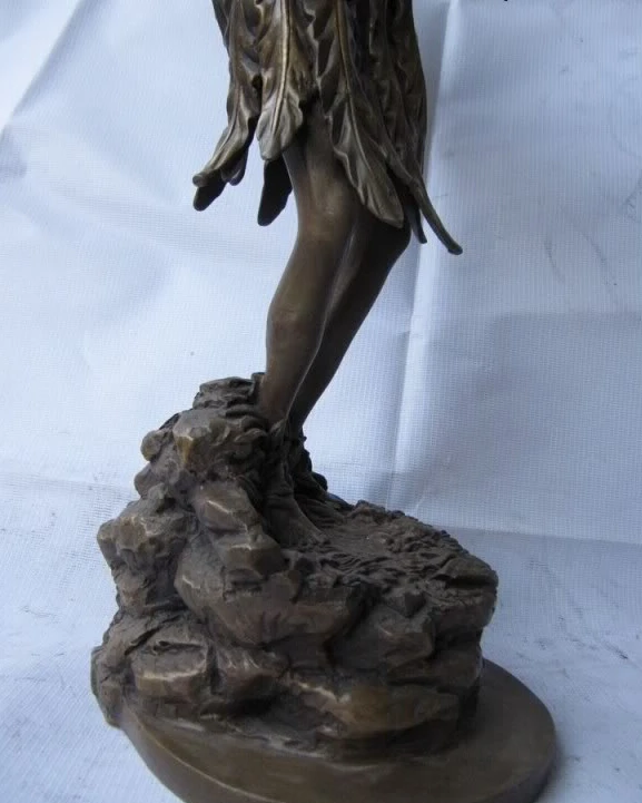 bir 007002 19 Western Art Bronze Copper Carved lovely Angel Angell Girl sculpture Statue | Дом и сад