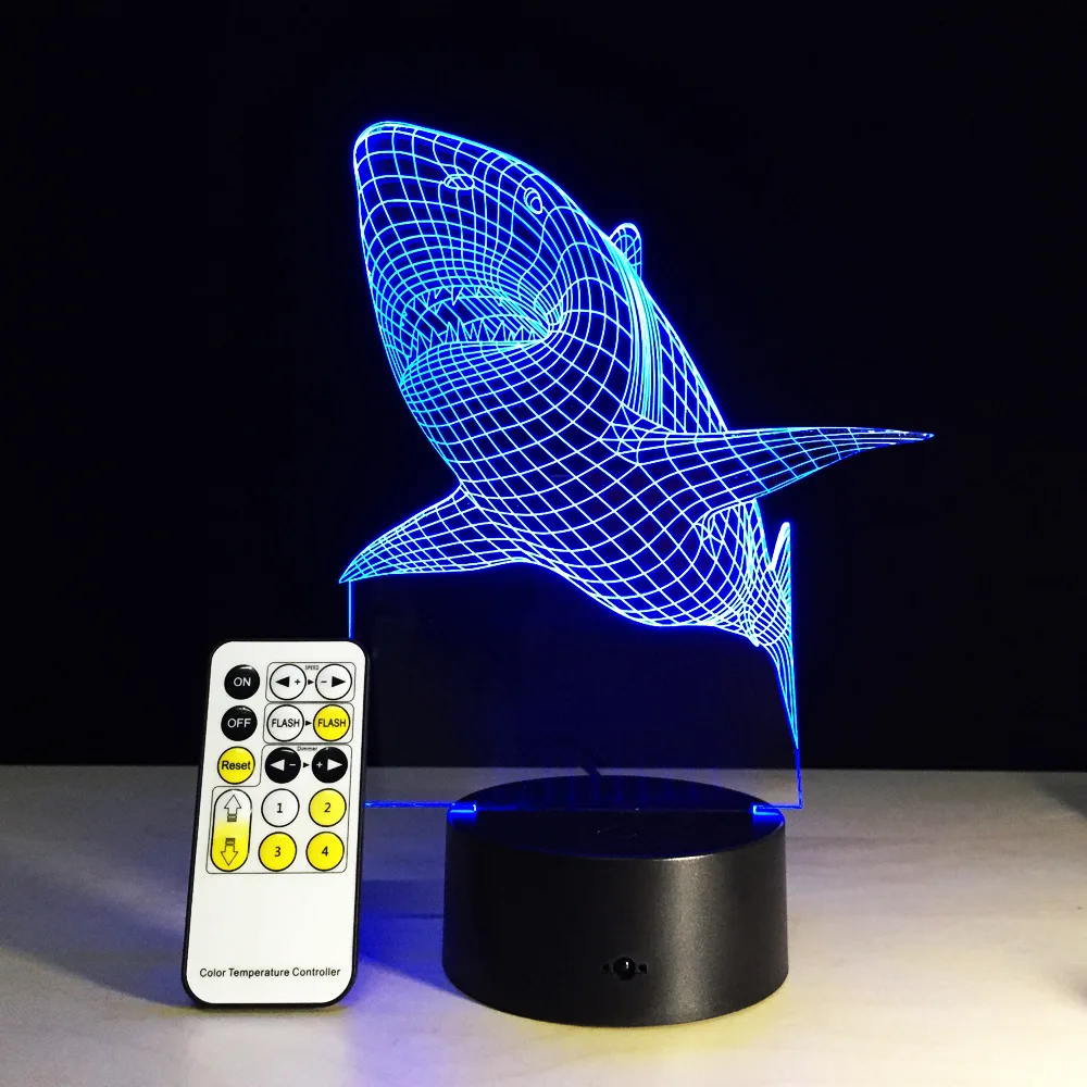 Белая Акула 3D Touch или пульт дистанционного управления светодиодный ночной
