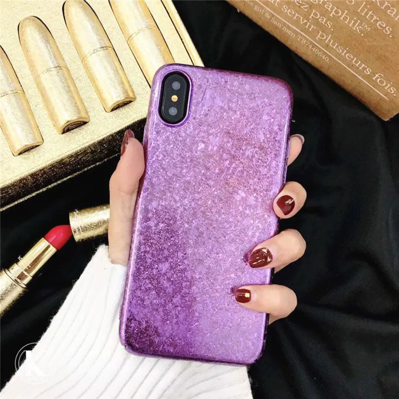 Чехол для телефона Boucho Bling Shining Powder с блестками iphone X чехлы Apple 6 6s 7 8 Plus простая