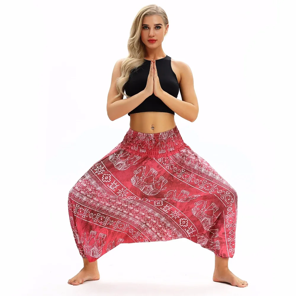 JIGERJOGER летние пляжные yoga Плавание мешковатые охватывает 3D с высокой талией yoga Штаны свободные Фонари Брюки Гарем Lounge шаровары TLL034