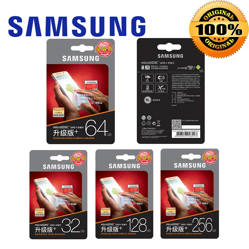 100% оригинальный SAMSUNG nu evo Micro SD карты памяти + 128 Гб 64 оперативной 32 встроенной 256g 100