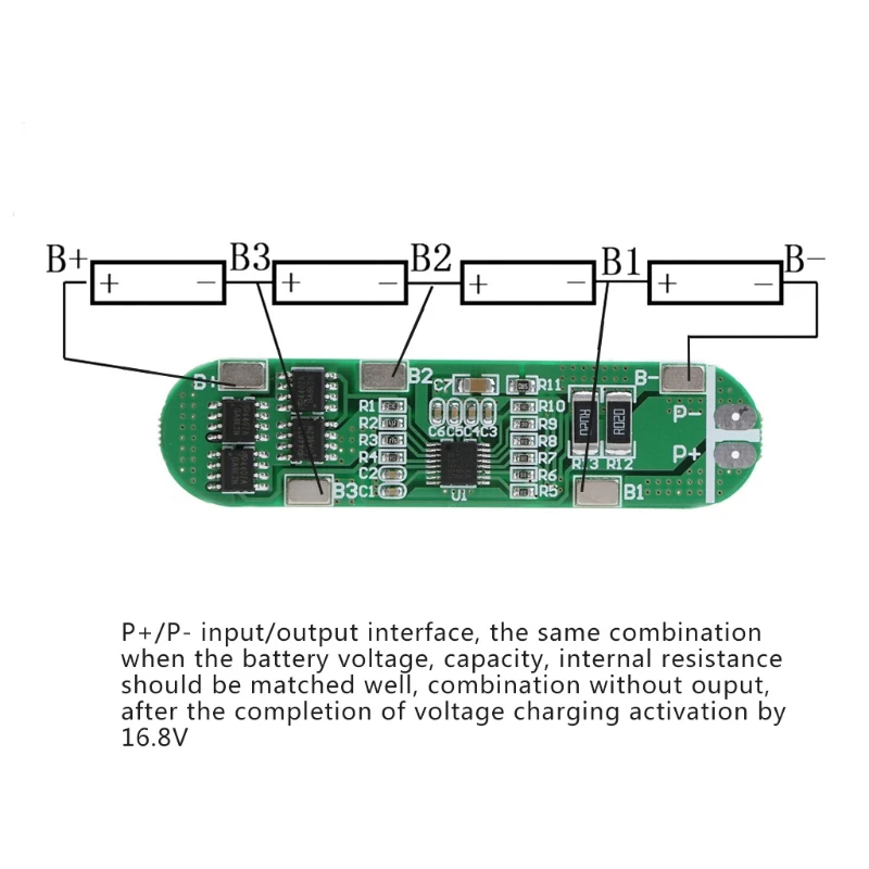 4S 12A 16V 18650 Li Ion литиевый аккумулятор BMS PCM Защитная плата зарядного