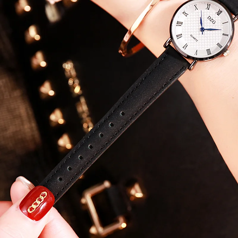 Новое поступление простые Стильные женские часы модные в римском стиле кожаные