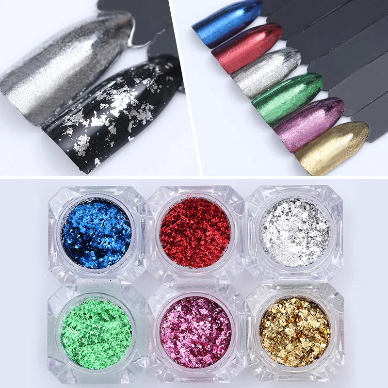 1 коробка нестандартные Блестки для ногтей цветные блестки пудра хлопья