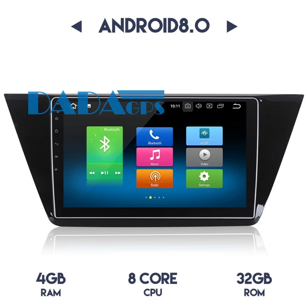 10 2 дюймовый Android 8 0 7 1 автомобильный радиоприемник GPS навигация для Volkswagen VW Tiguan 2016