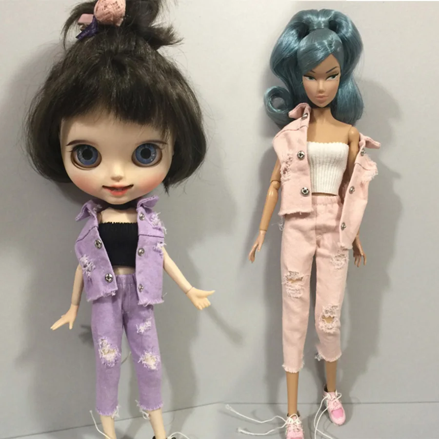 Джинсовый костюм Blyth Cowboy комплект из 2 предметов рваный джинсовый жилет для кукол