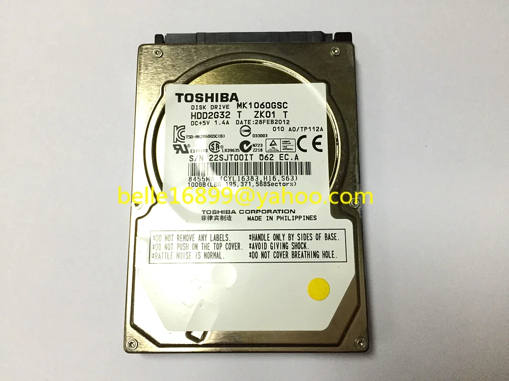 Оригинальный Дисковый привод mk1060груc HDD2G32 E ZK01 DC + 5V 1.4A 100GB для Den so жёсткий диск