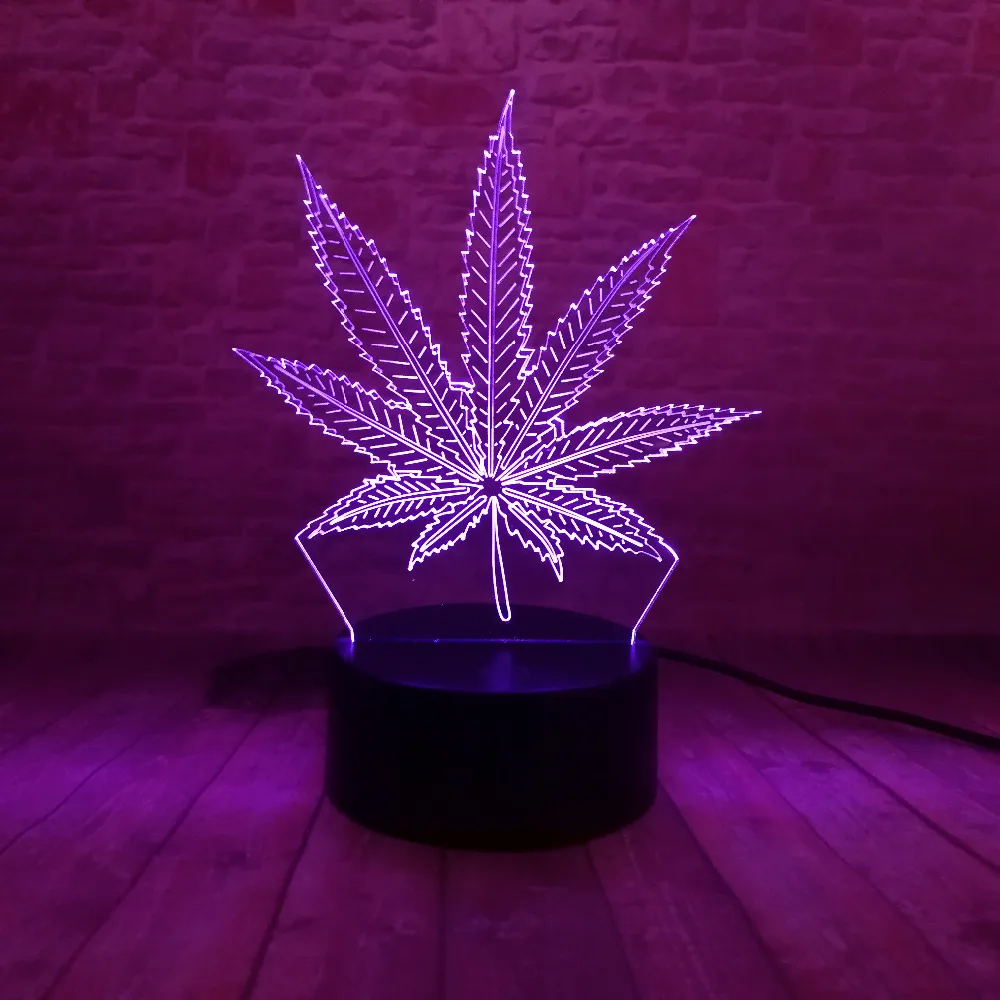 Красивая 3D иллюзия Светодиодная лампа с Кленовым листом форма ночника как друзья