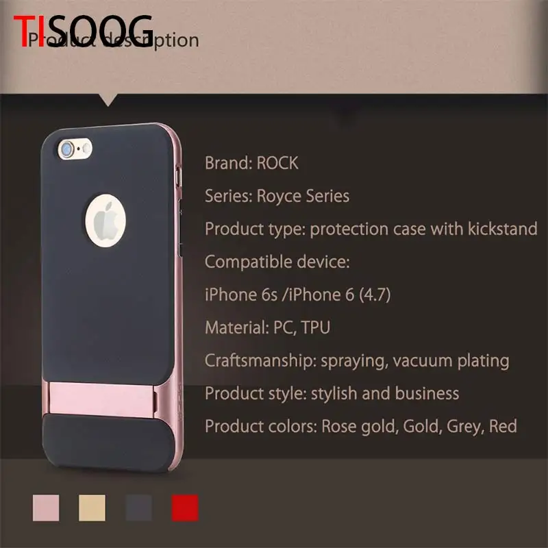 Tisoog кронштейн для Apple iPhone 6 6S 7 8 плюс Спорт антидетонационных чехол Стенд