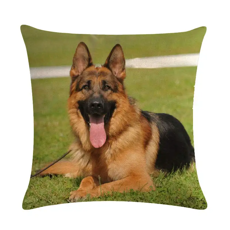

Dog Cushion Cover Wolfhound Decorative Throw Pillow Cover Cotton Linen 45x45cm Animal Pillowcase