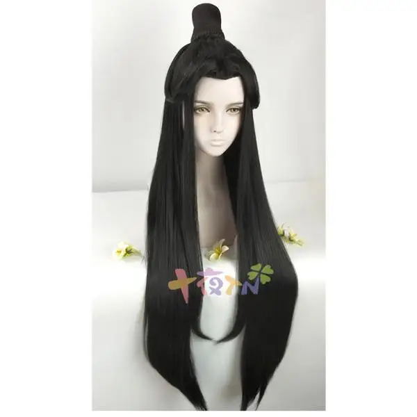 Китайский стиль Tian guan ci fu Косплей Xie lian Черные Длинные парики Hua Cheng парик для