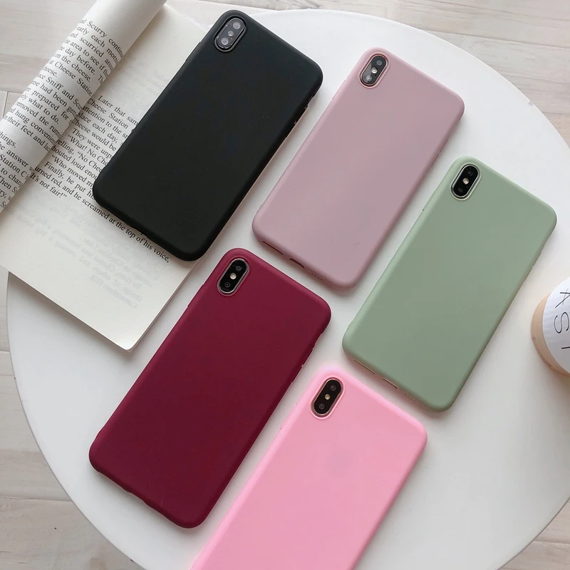 For Apple iPhone 6 6G 6s 7 8 Plus 7Plus Phone Case matte candy soft TPU cover shell 13 12 Mini 11 Pro XS Max X XR | Мобильные