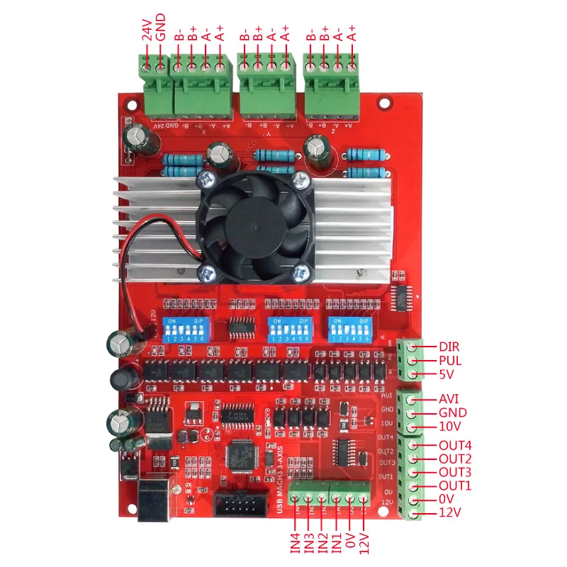 Коммутационная плата с вентилятором MACH3 CNC USB 100 кГц 3 оси интерфейс драйвер motion контроллер драйвер платы