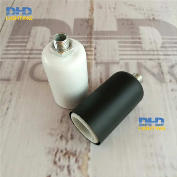 

(200pcs)wholesales price E14 white or black Edison filament bulb fitting pendant lamp holder aluminum ceramic lighting sockets